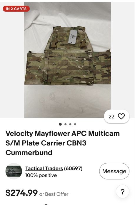 Плитоноска Velocity Mayflower APC Multicam S/M Plate Carrier CBN3 Cummerbund