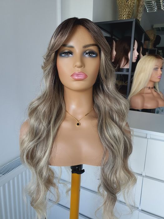 Długa peruka blond 3D loki fale Jennifer 70 cm