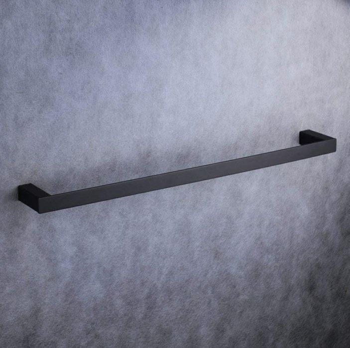 Pojedynczy wieszak na ręcznik Beelee czarny mat 60 cm