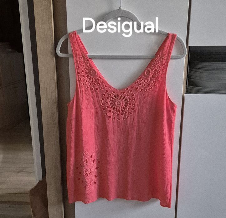 Bluzka Desigual haft ażurowy podszewka rozm. M