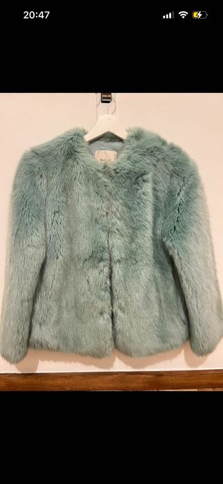 Casaco de pelo azul claro Zara