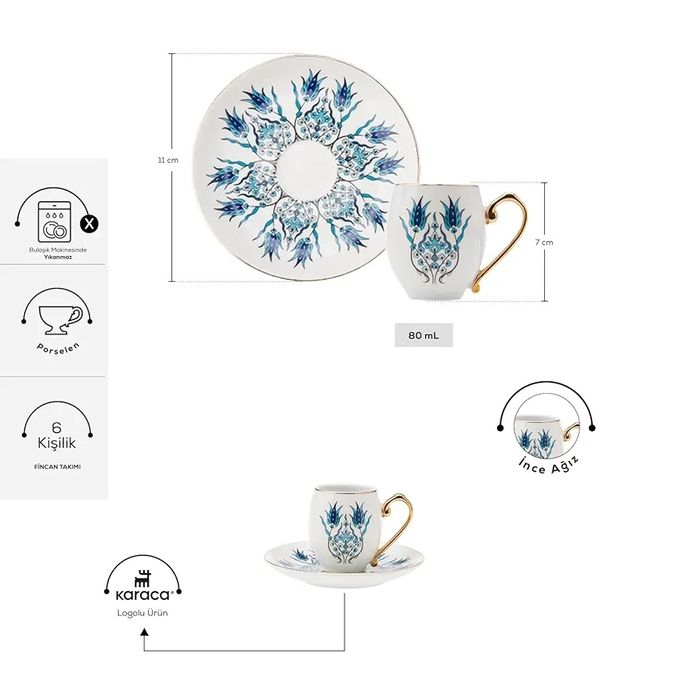 Karaca набір порцеляновий для турецької кави