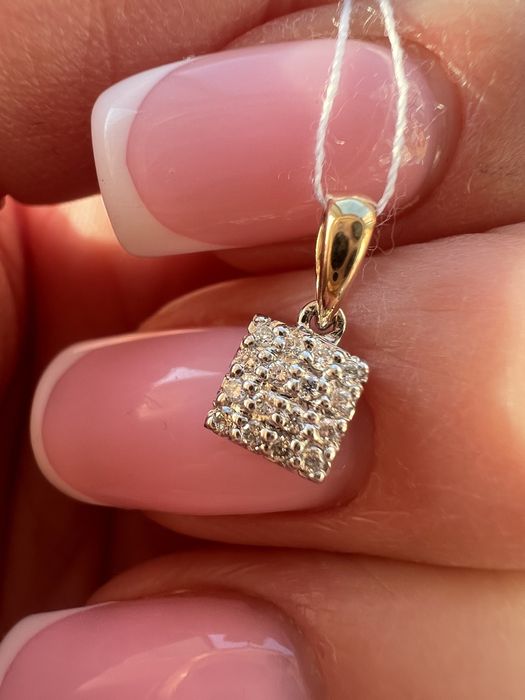 Золотой кулон с бриллиантами желтое и белое золото 585 проба