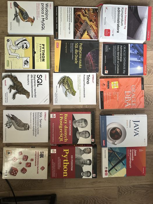 Duży zestaw książek IT • Bazy Danych • SQL • Python • Java • 15 sztuk