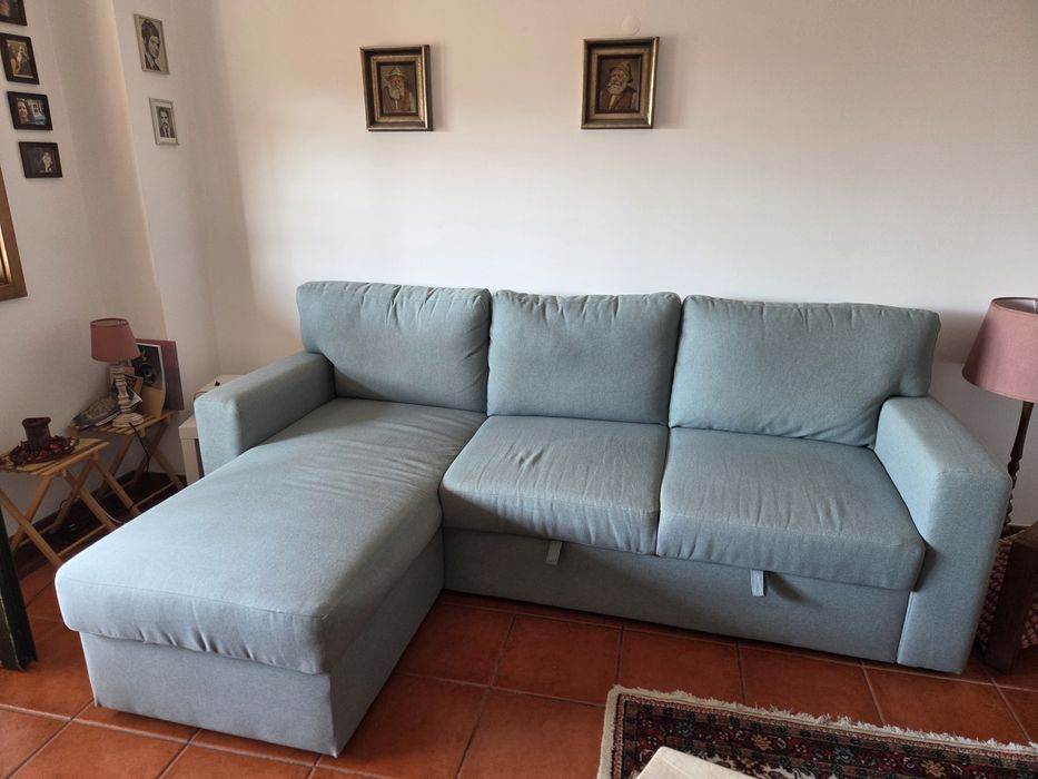 Sofá-cama IKEA BÅRSLÖV de 3 lugares com chaise longue – Excelente estado