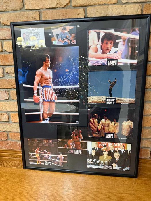 Oryginalne zdjęcie plakat z autografem Rocky IV Sylvester Stallone