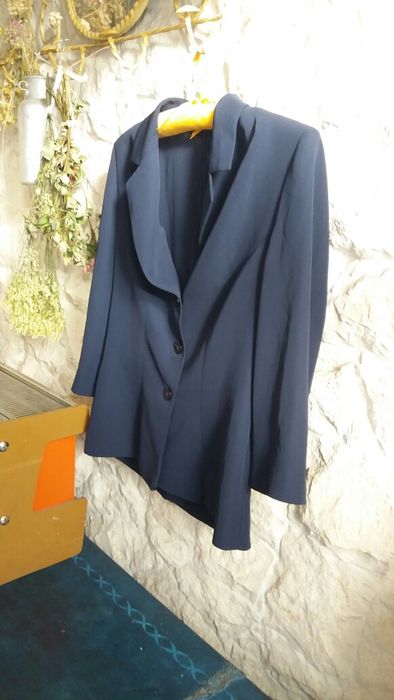 Blazer  vintage "Maja" azul escuro 100% poliester.