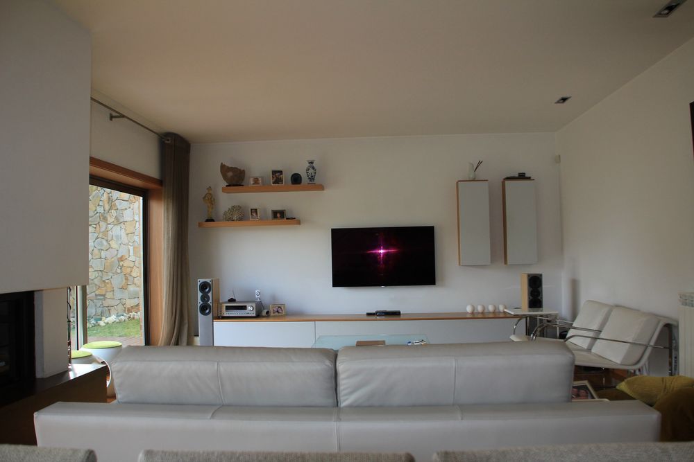 Sofá extensivel em pele (4 lugares)