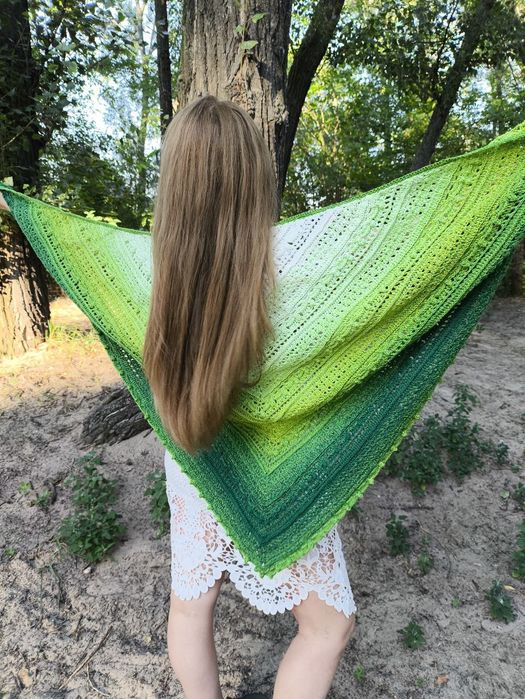 Платок шарф вязаный коза