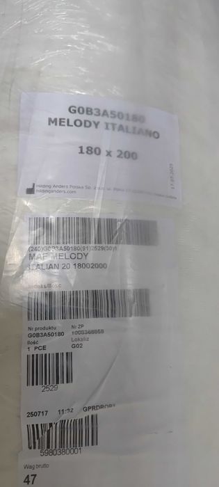 Materac Hilding Melody Italiano 180x200