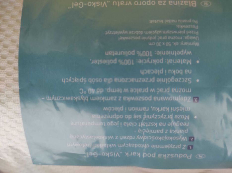 Poduszka Memory Foam, Nowa