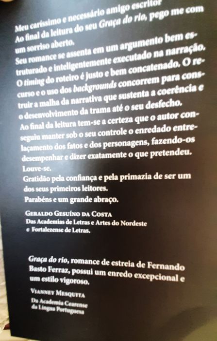 GRAÇA DO RIO - Romance de Fernando Basto Ferraz