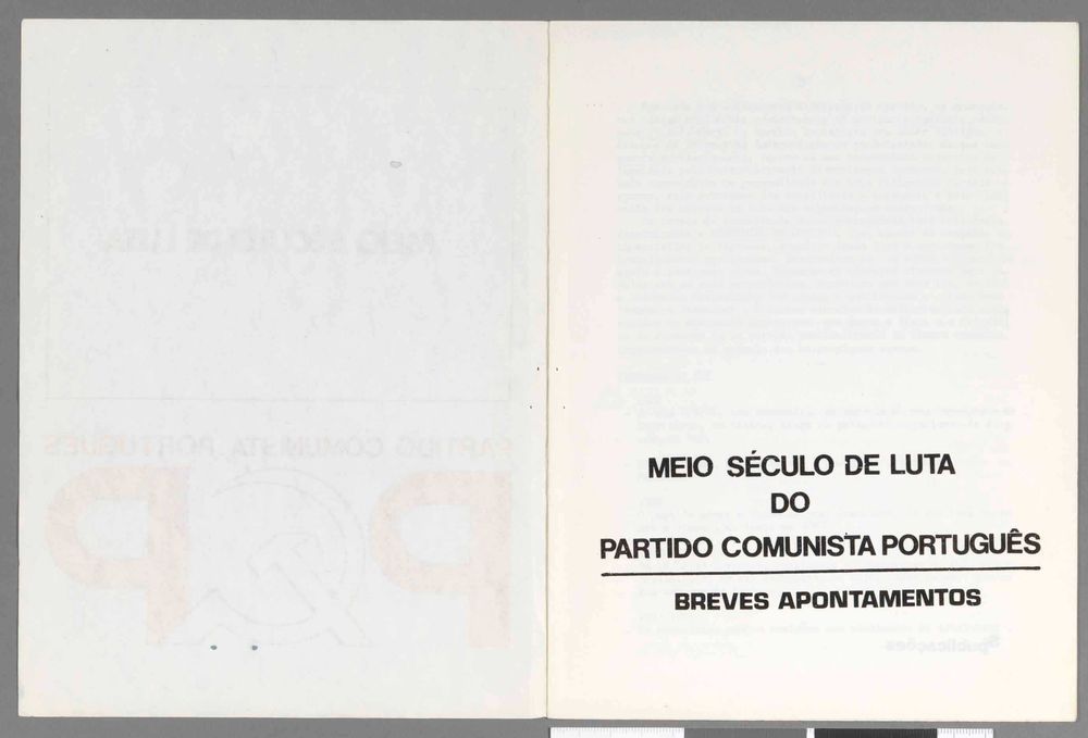 Brochura “Meio século de luta” do Partido Comunista Português