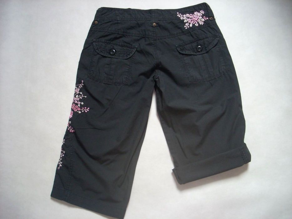 DENIM CO Spodnie 3/4 Bojówki Haftowane 38 M