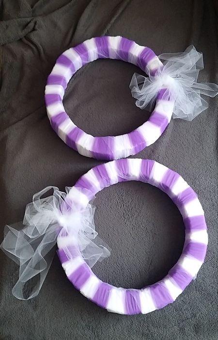 Ozdoby weselne na dom drzwi bramę fiolet