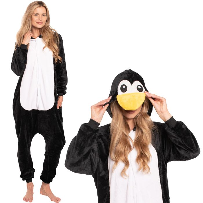 Piżama Damska Kombinezon Kigurumi Onesie Pingwin Czarny 155-165 cm M