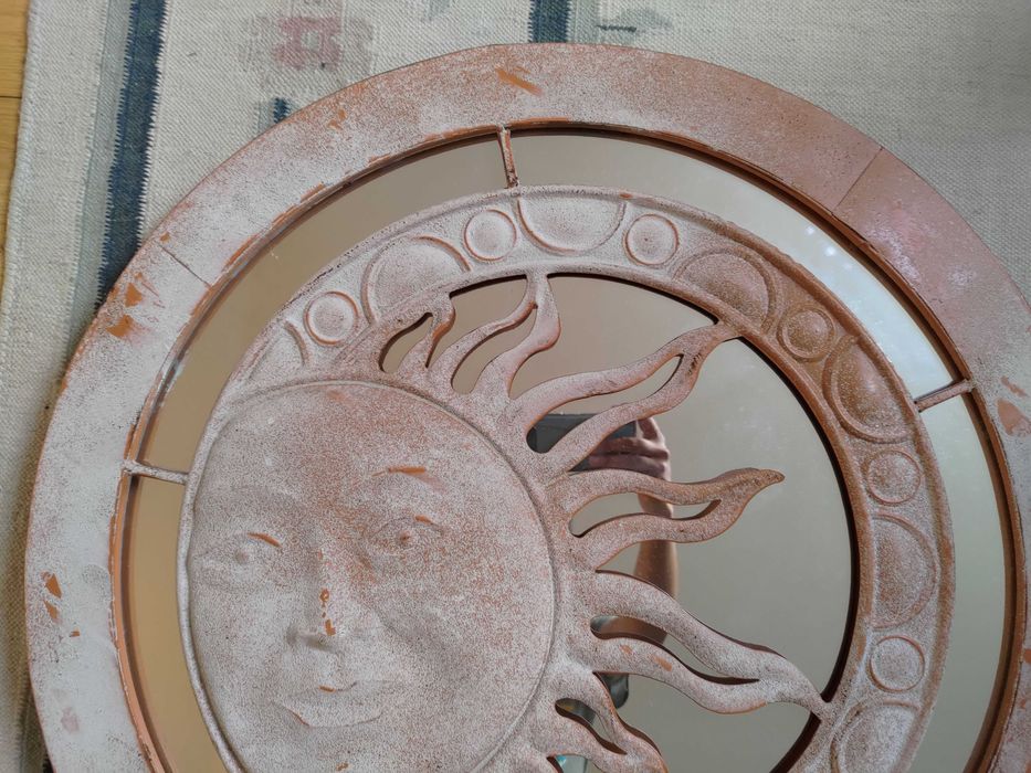 Quadro com Espelho Redondo com Tema: Sol ART DÉCO