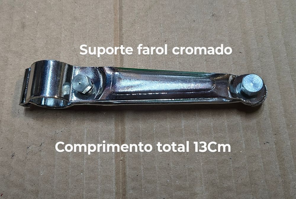Suporte cromado de farol bicicleta pasteleira/ clássica