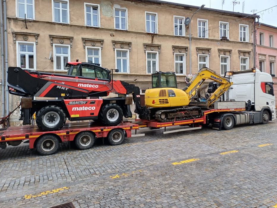 Wynajem NACZEPA Niskopodwoziowa laweta