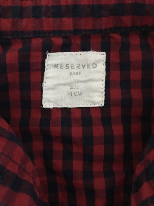 Elegancka koszula czerwona w kratę Reserved niemowlęca rozmiar 74