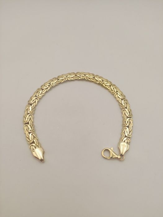 Złota Bransoletka Królewska Płaska Pr.585 14K 19cm