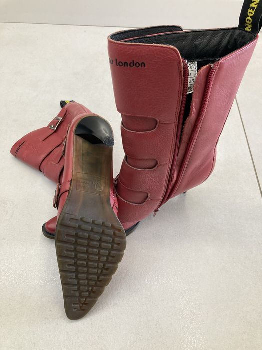 Buty na obcasie PEPE JEANS LONDON - rozmiar 36 czerwone - jak nowe!