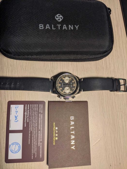 Zegarek Baltany Retro Panda Retro Quartz Chronograph S5034 czarny