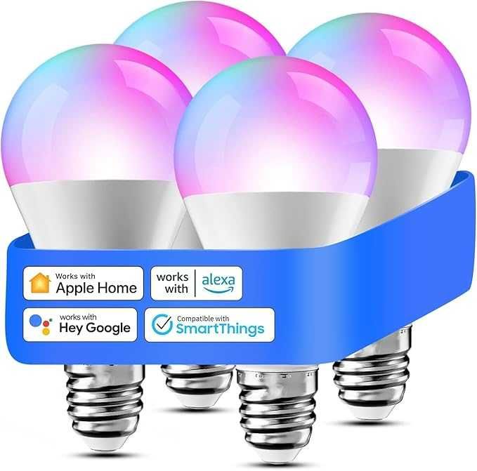 Inteligentne Żarówki Meross E27 Wi‑Fi RGBWW 4‑pak HomeKit/Alexa/Googl