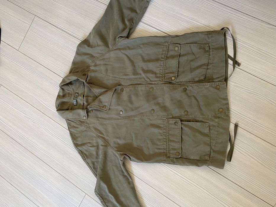 ZARA 38 parka kurtka khaki lyocell