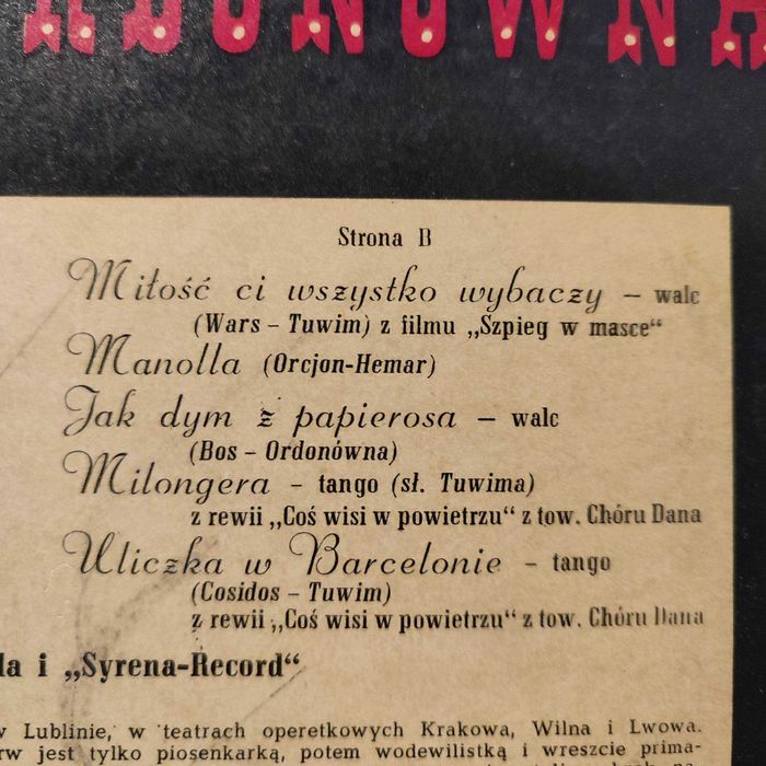 Hanka Ordonówna - Śpiewa ... - Winyl