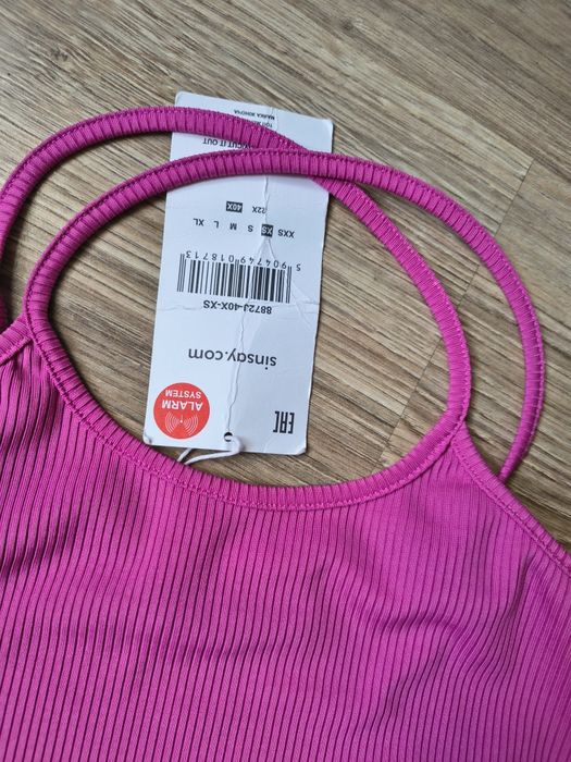 nowy różowy crop top damski
