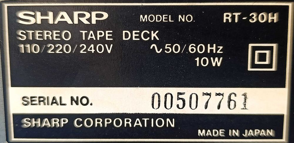 SHARP RT-30H stereo tape deck: 1 600 грн. - Студійне обладнання Київ на Olx