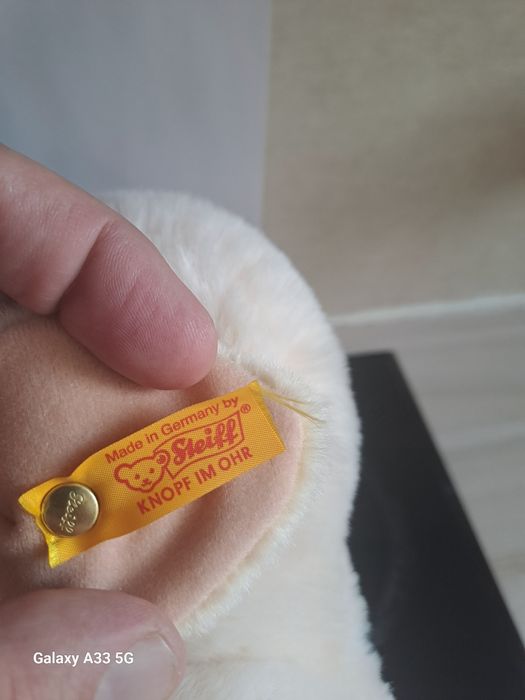 Steiff Bose Sammler Lamm Nr. 1 – Limitowana edycja, biała owca z metką