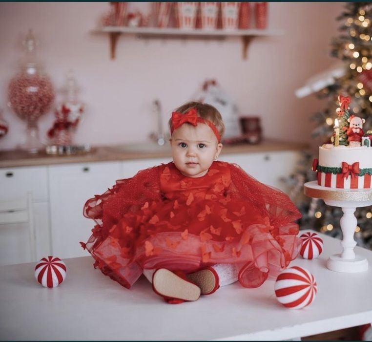 Святкова сукня на 1 рік ,сукня на дівчинку червона