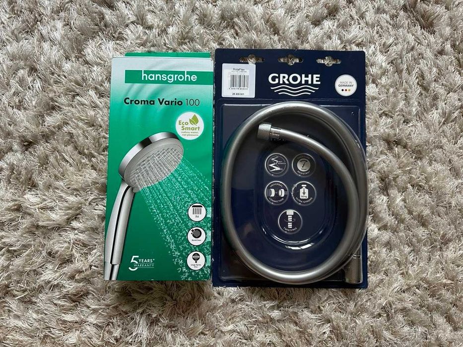Набір шланг Grohe+лійка для душу Hansgrohe