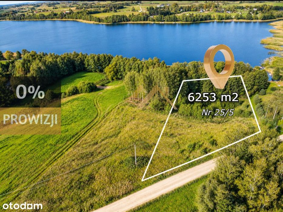 Działka 6253 m² BEZPOŚREDNIO nad jez. Szelment