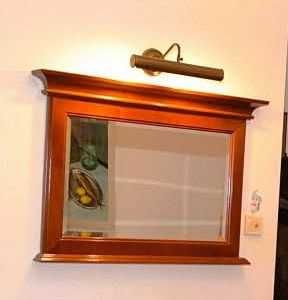 Lampa kinkiet retro mosiądz nad obraz lub lustro