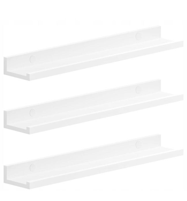 Zestaw 3 x 60cm półek listwa na zdjęcia biały