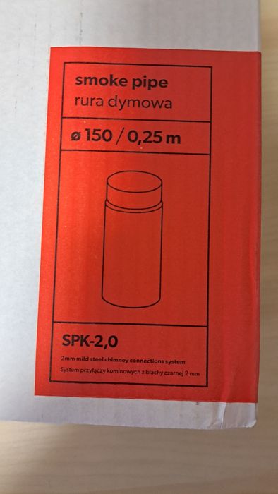 Rura dymowa do kominka rura prosta PR150/250