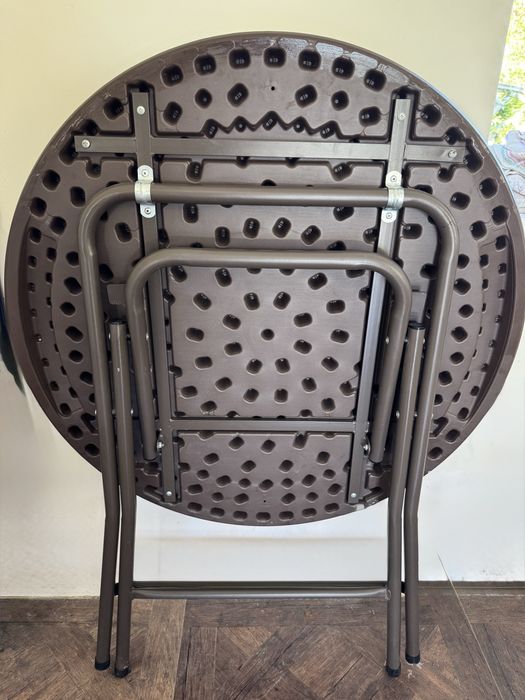 Стол круглый раскладной из иск.  ротанга