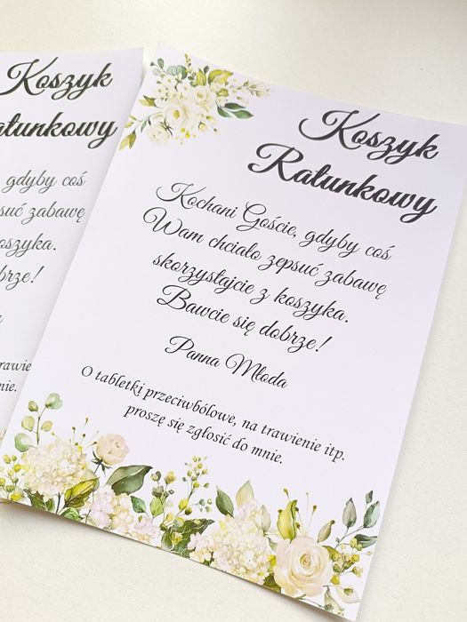 Komplet, 2 karty koszyk ratunkowy 13x18cm