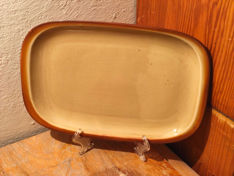 Duży musztardowy półmisek Porcelit Pruszków PRL