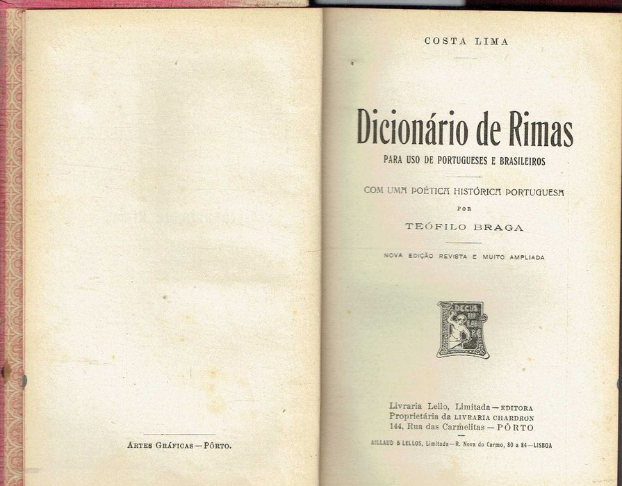17153 Dicionário de rimas por Teófilo Braga / Costa Lima.