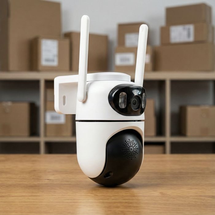 Câmara Wi-Fi com 2 lentes - corrente elétrica - comande pelo telemóvel