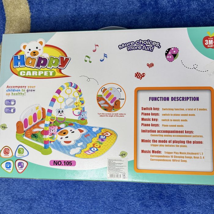 Дитячий музичний розвивальний килимок із дугою Happy Carpet