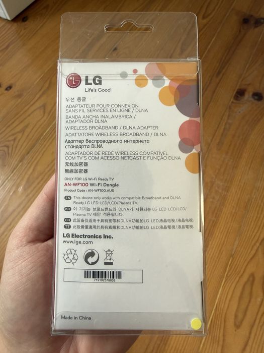 LG AN-WF100 – Adaptador Wi-Fi USB (Novo e Selado)