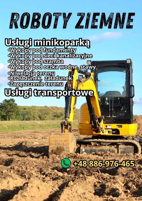 Usługi minikoparka roboty ziemne