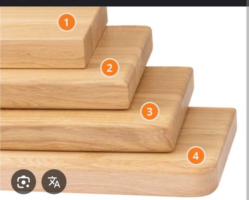 Parapety, blaty z litego drewna