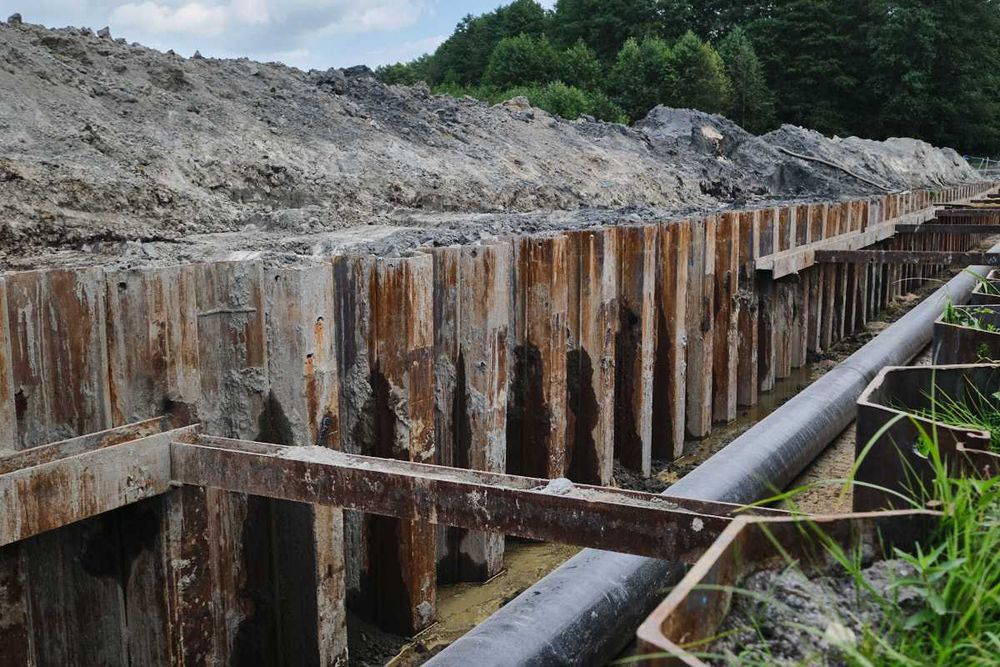 Ścianki szczelne, ścianki berlińskie - grodzice i dźwigary