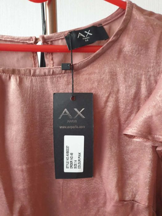 Bluzka marki AX Paris dekoracyjne falbany na rękawach 42